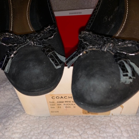 Pre-owned Coach Black Wedge Shoes Size 8 - Picture 2 of 5